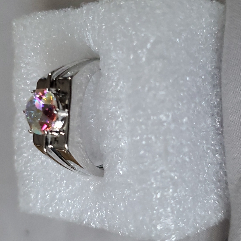 Men's Aurora Borealis Swarovski Crystal platinum bond - Picture 5 of 11
